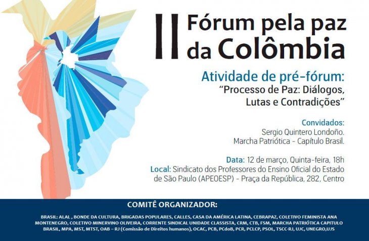 Movimentos preparam 2º Fórum pela Paz na Colômbia