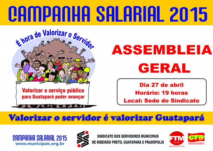 Segunda tem Assembleia Geral em Guatapará