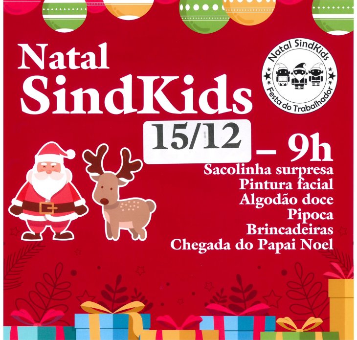 Sindicato promove Natal SindKids e servidores e seus familiares estão convidados