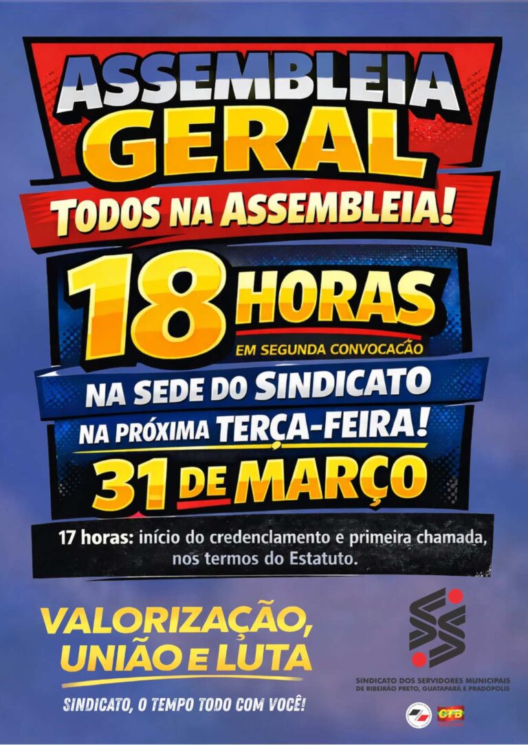 Assembleia: atenção, servidoras e servidores!